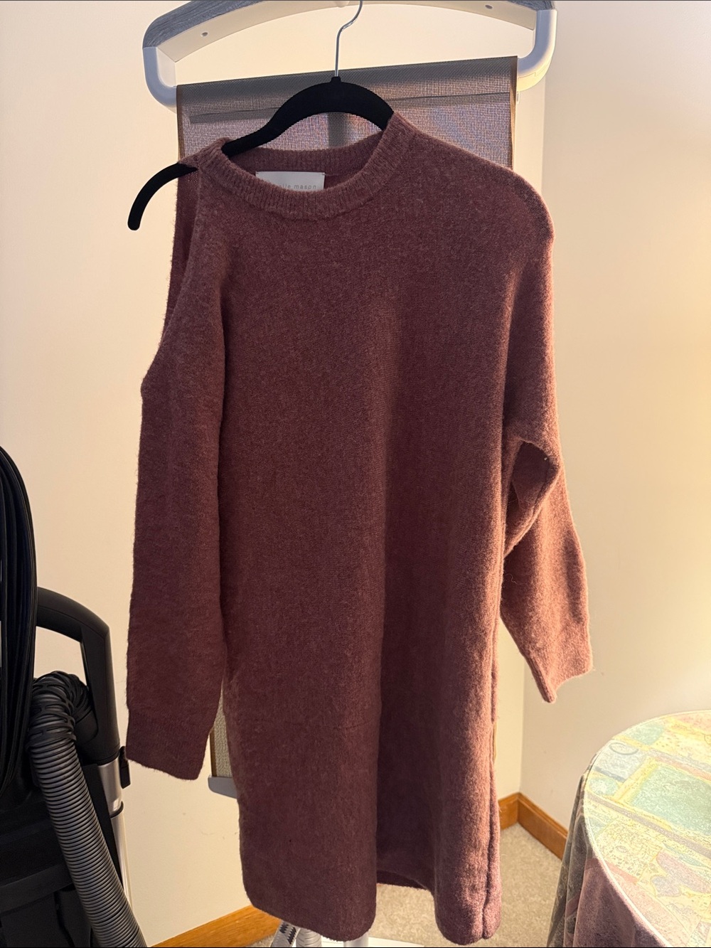 Women's Long-Sleeve Knit Dress in Dusty Mauve